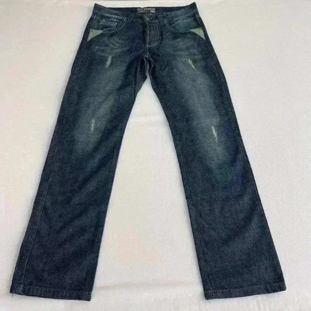 Chevignon New Jean size 30/32 factory, distressed  butterfly leather back tag